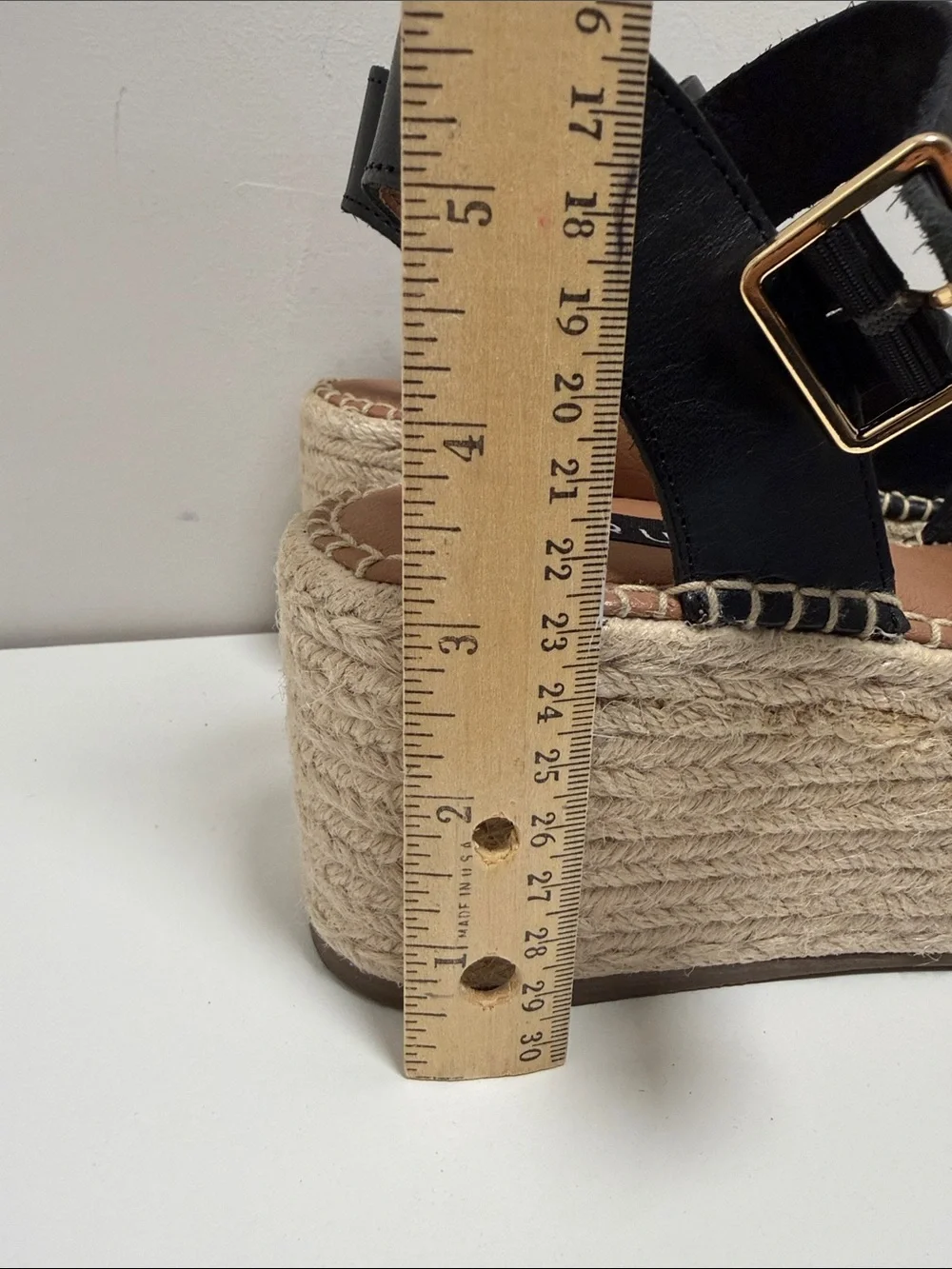 Aqua Rowan Platform Espadrille Sandals  Ankle Strap black sz 7.5